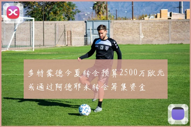 多特蒙德今夏转会预算2500万欧元或通过阿德耶米转会筹集资金